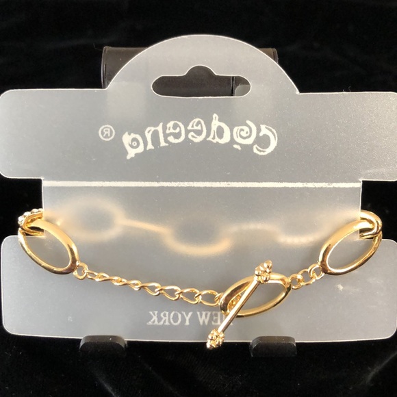 Gold Rhinestones Accented Chain Bracelet - Picture 6 of 8